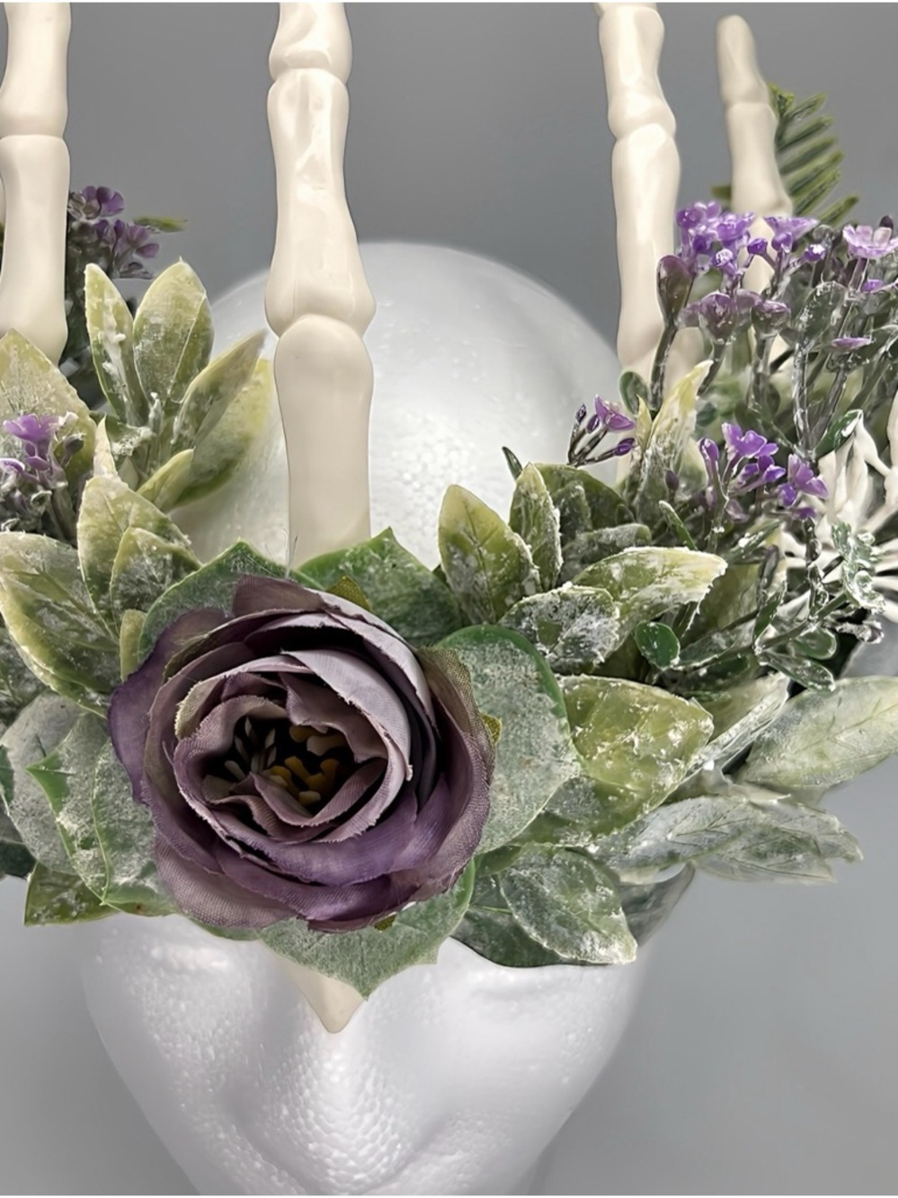 Artificial Purple Rose Fairy Headpiece with bone detail -